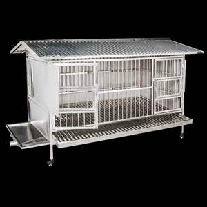 Grande pollaio all'aperto in acciaio inossidabile con una toilette a forma di imbuto, resistente al vento e alla pioggia - Product Image 6