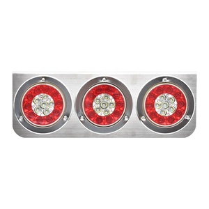 24V 54led phổ xe tải dẫn kết hợp đuôi phía sau ánh sáng đèn Chrome sắt khung cơ sở 4 inch vòng xe dừng lần lượt chạy đèn - Product Image 3