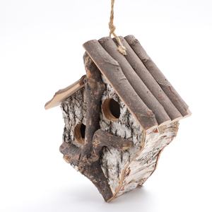 Aanpassen Handgemaakt Vogelhuisje Rustieke Natuurlijke Outdoor Opknoping Massief Hout Vogelhuis Dierenhuis - Product Image 1