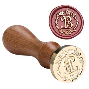 Sceaux à cire avec manches en bois de rose, motif floral pour la décoration - Product Image 5