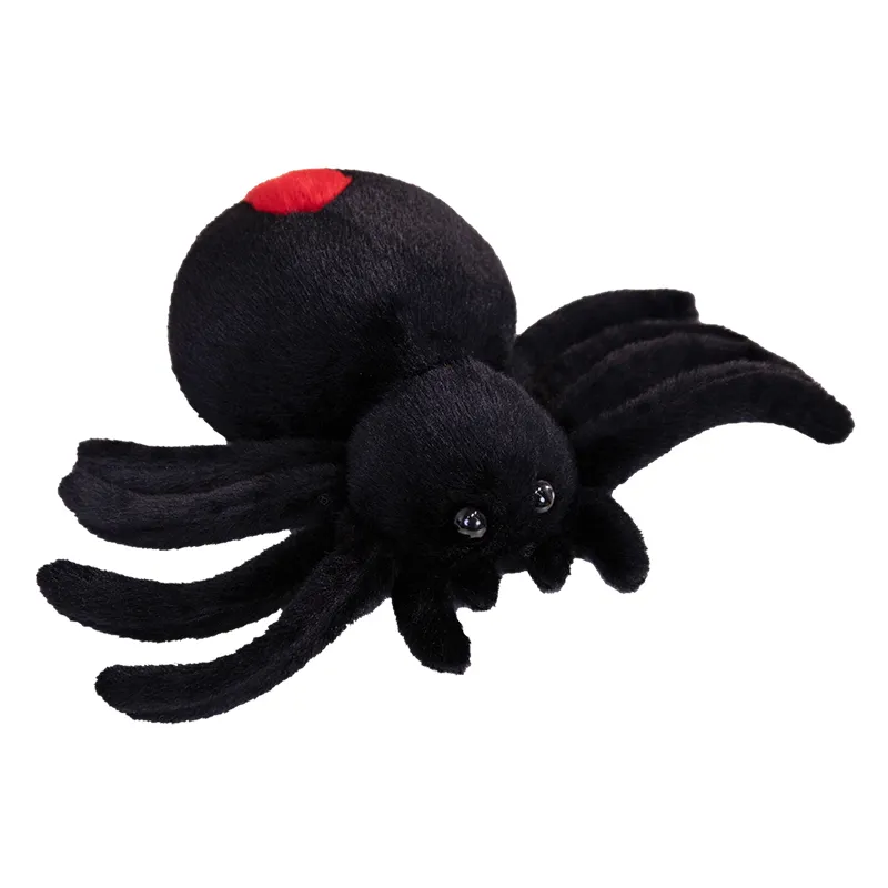 Mainan laba-laba mewah hewan boneka hadiah Halloween hitam lucu