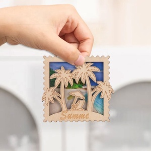 Nevera magnética de viaje de madera MDF popular de alta calidad estilo playa del fabricante - Product Image 3