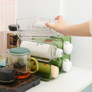 Support de tasses de bureau transparent multicouche empilable en plastique pour bouteilles et gobelets – Design moderne - Product Image 4