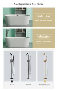 Baignoire autoportante d'angle en acrylique blanche pour intérieur, avec fonction bain à remous, idéale pour villa - Product Image 3