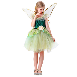 Vestido de tutú de princesa para niñas, disfraz de hada del bosque, traje de tul sin tirantes con corte en A para actuaciones, 5833 Rojo, 5835 Verde - Product Image 4