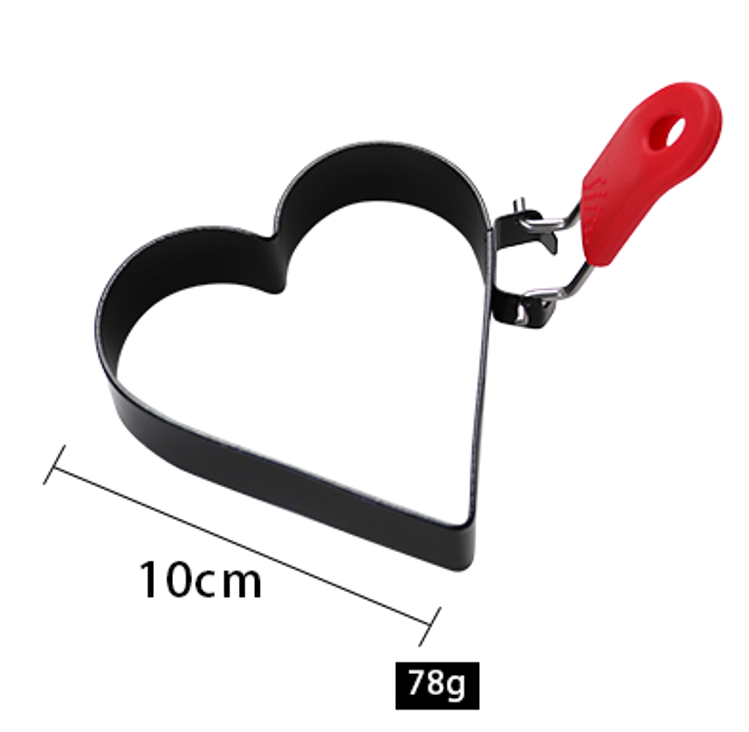 negro con mango rojo (forma de corazón)