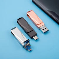 Dropshipping flash drive otg tipe-c, kecepatan tinggi 32GB 64GB 128GB 256GB 512GB 4 IN 1OTG USB 3.0 untuk iPhone untuk PC Android
