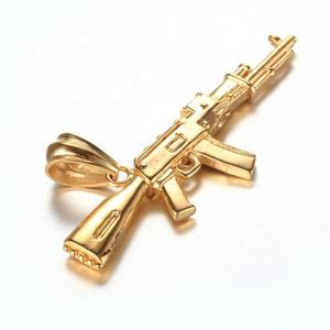 Sous-machines militaires 3d, 1 pièce, <span class=keywords><strong>collier</strong></span> de pistolet de moulage, accessoires pour hommes, ornement de pendentif de fusil d'assaut hip hop - Product Image 4