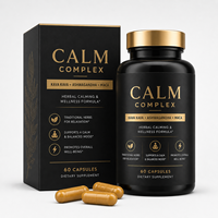 Complexe Calm Private Label avec Kava Kava, Ashwagandha, Maca et Glycinate de Magnésium pour le Soutien à la Relaxation, OEM, 60 gélules, Vente en Gros
