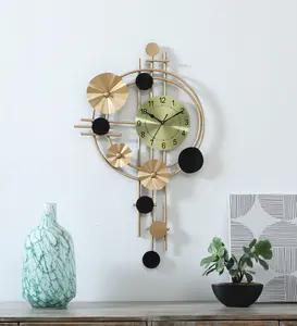 Luxurious Metal Frame Designer <b>Wall</b> <b>Clock</b> with Precise Time Display Vintage Look <b>for</b> Homes Offices & Restaurants Easy to Install - Product Image 3