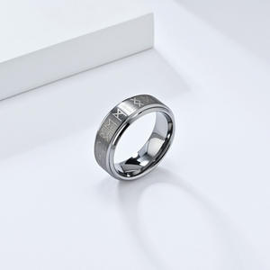 Viking Men's Tungsten Steel <b>Ring</b> Rune Pattern Black Jewelry Gift Fashion <b>Rings</b> - Product Image 3