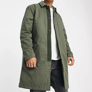 <span class=keywords><strong>Manteau</strong></span> long <span class=keywords><strong>matelassé</strong></span> en polyester de haute qualité pour homme, <span class=keywords><strong>vert</strong></span>, vente en gros OEM pour l'hiver - Product Image 1