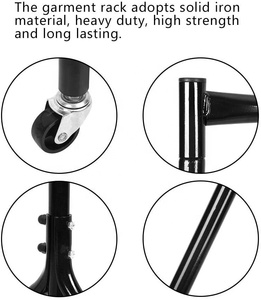 RC-10038,3FT Heavy Duty <span class=keywords><strong>DIY</strong></span> โลหะเสื้อผ้า Rack ยืนฟรี Rolling Garment เสื้อผ้า<span class=keywords><strong>ราว</strong></span><span class=keywords><strong>แขวน</strong></span>ขาตั้งเสื้อผ้าแร็ค - Product Image 5