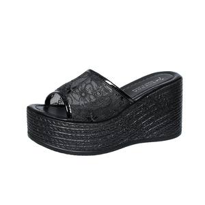 Sandalias de Plataforma para Mujer, Chanclas de Verano, Estilo de Encaje, Talla Grande, Punta Redonda, Brillantes, H28 - Product Image 5