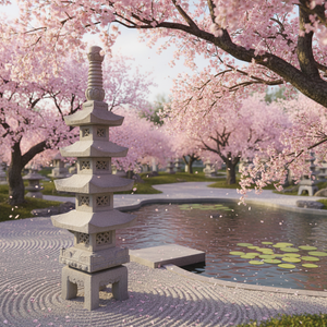 Pagoda Japonesa Tallada en Piedra, Económica, para Jardín, en Venta - Product Image 1