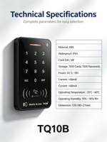 Contrôleur d'accès intelligent Wi-Fi Tuya autonome avec déverrouillage à distance par application et sortie Wiegand pour système d'entrée de porte à serrure électronique