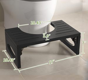 JQ Tabouret de toilette personnalisé antidérapant en bambou Tabouret pliable Repose-pieds pour adultes Salle de bain - Product Image 3