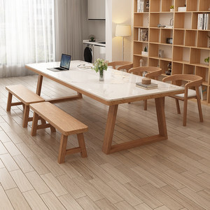 Craftsman's Pavilion Solid Wood Slab <b>Table</b> Rectangle 180Cm Multipurpose Indoor <b>Dining</b> <b>Table</b> Workstation Study <b>Desk</b> - Product Image 1