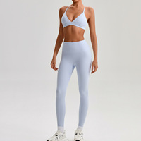 Ensemble de yoga 2 pièces Aoyema pour femme, respirant, avec dos croisé et finition double face, idéal pour le fitness
