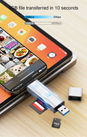 Lecteur de cartes OTG USB Type C 4 en 2 Xput, lecteur de cartes SD TF haute vitesse, hub USB, adaptateur portable pour ordinateur portable