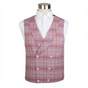 Custom Men's Casual Vest <b>Waistcoat</b> Plaid Single Button V Neck Slim Fit Formal Business Suit Layering Worsted Waterproof - Product Image 1