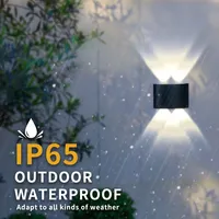 Lámpara LED de pared IP65 resistente al agua, iluminación ascendente y descendente de 2W/4W, lámpara para interiores y exteriores, para sala de estar, escalera, pasillo, decoración de jardín