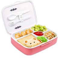 Grande boîte à lunch Bento personnalisée pour adultes et enfants Compartiment sécurisé pour le micro-ondes avec joint en silicone pour étudiants et adolescents