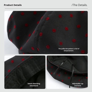 Boina Redonda con Puntos Estilo Retro Francés, Versátil, Dulce y Linda, Tipo Nube, para el Principio de Primavera, Estilo Casual Japonés - Product Image 3