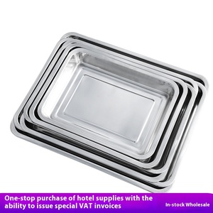 Assiette carrée en acier inoxydable épaissi Yolecen, <span class=keywords><strong>plat</strong></span> multi-usages pour aliments grillés, riz cuit à la vapeur, <span class=keywords><strong>poisson</strong></span>, qualité supérieure - Product Image 3