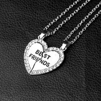 Vente chaude 1 paire meilleurs amis collier demi-partie coeur pendentif collier amitié pour Couple amis tour de cou bijoux cadeaux