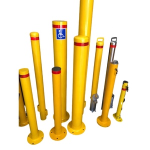 89mm 114mm 6 inci keamanan baja Metal pekerjaan berat kuning lepas pasang pilar Parkir luar ruangan Harga pos - Product Image 1