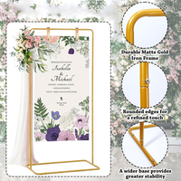 Support de panneau de mariage réglable, avec sangles de suspension en cuir, pour panneau de bienvenue et plan de table, type chevalet pour affichage