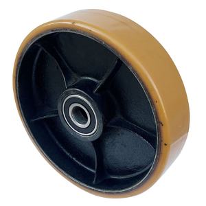 Roue pivotante <span class=keywords><strong>en</strong></span> polyuréthane robuste pour chariot élévateur 200 mm (8 pouces) – Roue de direction pour transpalette manuel, capacité 1000 kg, frein non inclus - Product Image 1