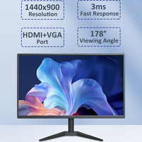 Moniteur d'ordinateur LED HD 19/20 pouces 75 Hz 16:10 1440x900 de fabrication chinoise pour le travail, les études et le bureau