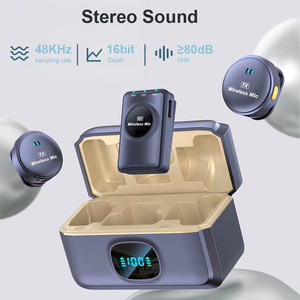 3 Trong 1 Micro Không Dây Với Sạc Hộp <span class=keywords><strong>Condenser</strong></span> Máy Ảnh Chuyên Nghiệp Lavalier Ve Áo <span class=keywords><strong>Microphone</strong></span> Với Nam Châm - Product Image 3