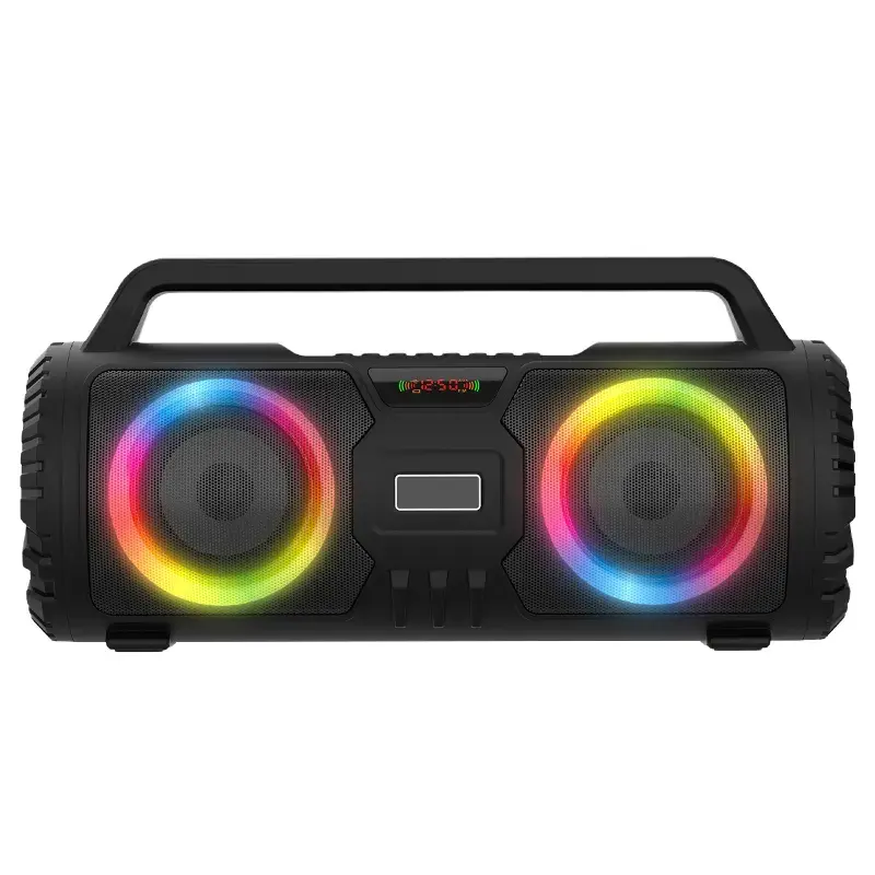 Speaker pemutaran versi Bluetooth 5.0, pengeras suara Karaoke populer cocok dengan perangkat eksternal dengan lampu warna-warni