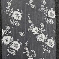 GCW-QSU120971-101 Tissu en dentelle de tulle blanc avec appliques florales 3D et broderie de sequins pour studio de couture de créateurs