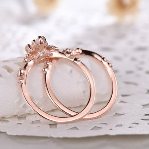 Elegant Rose Gold Plated Natural <b>Opal</b> <b>Ring</b> Ladies Women White CZ Jewelry <b>Ring</b> Sets - Product Image 3