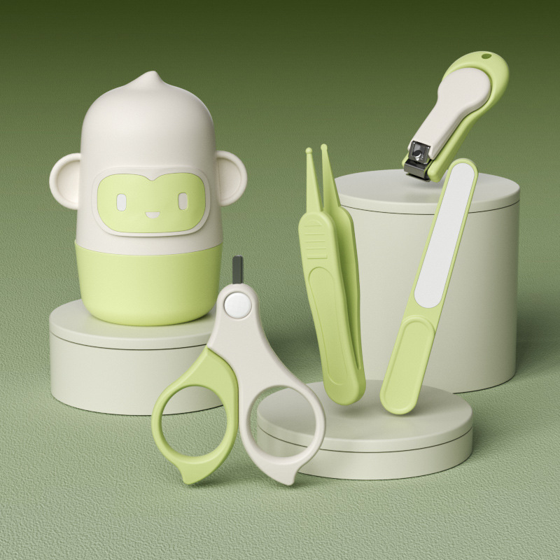 Singe de dessin animé vert (ensemble de 4 pièces)