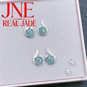 Jade <span class=keywords><strong>Nat</strong></span> Emerald Guatemalan Blue Water <span class=keywords><strong>Love</strong></span> S925 Silber mit Diamanten besetzt - Product Image 4