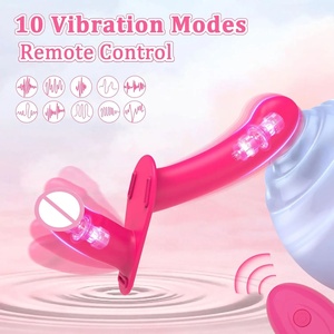 New hồng từ xa điện Dây đeo đôi trên Dương vật giả simulated phallus Panties Đồ chơi tình dục đồng tính nữ cho cặp vợ chồng phụ nữ - Product Image 4