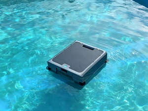 Automatic Solar Plastic Pool Skimmer Robot Smart Swimming Pool Surface <b>Cleaning</b> <b>Machine</b> Outdoor - Product Image 2