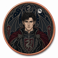 Pièce de collection en cuivre fin .999 de 1 oz, motif Chevalier Dragon Gothique, portrait de guerrier fantastique personnalisé, médaillon commémoratif, vente en gros