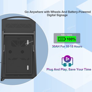 หน้าจอแสดงผล LCD รุ่นใหม่ IPI43B สำหรับใช้งานภายในอาคาร ใช้พลังงานแบตเตอรี่ เคลื่อนย้ายได้ เหมาะสำหรับป้ายดิจิทัลแบบพกพา สำหรับร้านค้าปลีก - Product Image 4