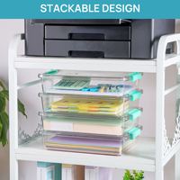 Boîte de rangement transparente en PP pour crayons, grande capacité, organiseur en plastique pour crayons, pour enfants, fournitures scolaires