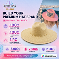 2026 OEM Shinehats Chapeau de paille de luxe pour femme, style mexicain, en feuille de palmier, modèle Sombrero Paja Vaqueros, personnalisé, vente en gros