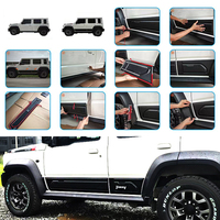 Moulures de porte latérale de carrosserie OEM en PP auto-adhésives noires, kit de protection de porte JMN-AC107 pour Suzuki Jimny JB74 JB64