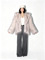 Nouvelle Arrivée Hiver – Manteau à Capuche en Fausse Fourrure, Franges et Pompons Effet Shaggy, Coupe Ample, pour Femme