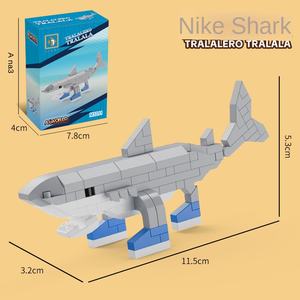 Blocs de construction croisés américains AI Shanhaijing homme banane singe requin Puzzle assemblé en plastique ABS fait à la main - Product Image 6