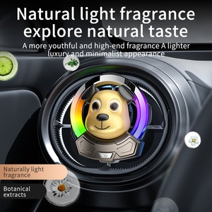 Clip Profumatore per Auto a LED RGB Attivato dal Suono, Design Cane Cartoon, Diffusore di Aromi con Ritmo Musicale, Decorazione Luminosa per Interni Auto - Product Image 6